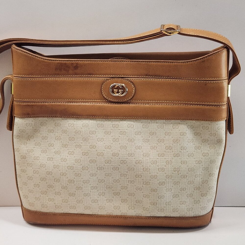 Vintage 80s Gucci Micro GG Monogram Shoulder Bag 001.109.0579